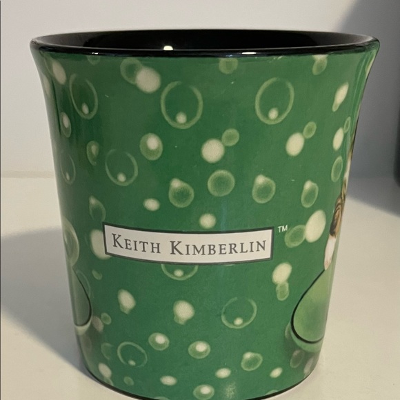 Keith Kimberlin Cat In Cup Coffee Cup Mug Green With Bubbles Original Box - Picture 4 of 8